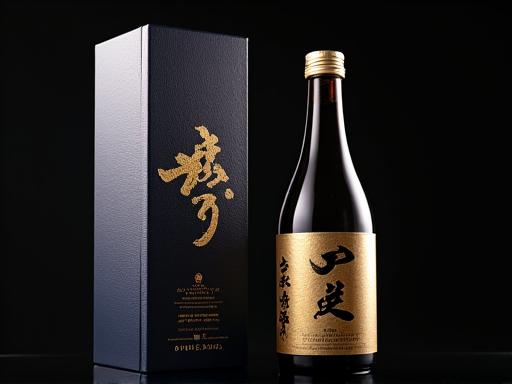 金箔をあしらった高級日本酒のボトルパッケージ