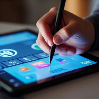 デザイナーがデジタルタブレットでデザインを制作している様子